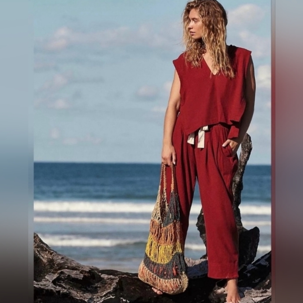 Free People Day Tripper Set, Brick Red xs